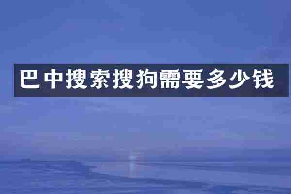 巴中搜索搜狗需要多少钱