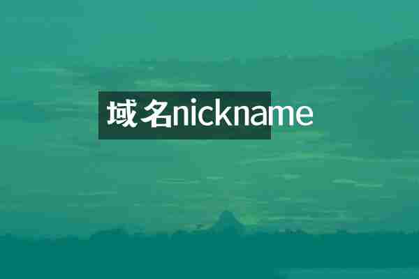 域名nickname