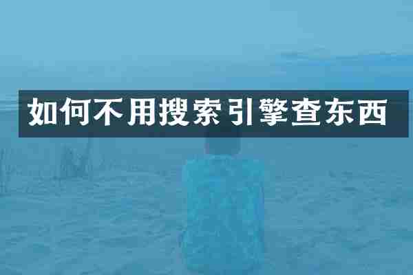 如何不用搜索引擎查东西