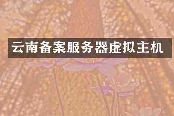 云南备案服务器虚拟主机