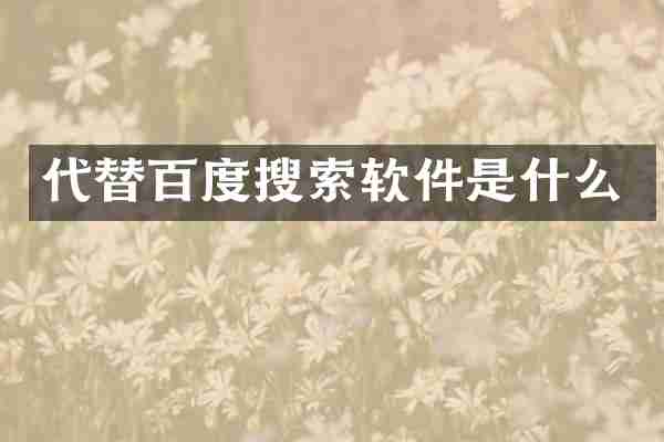 代替百度搜索软件是什么