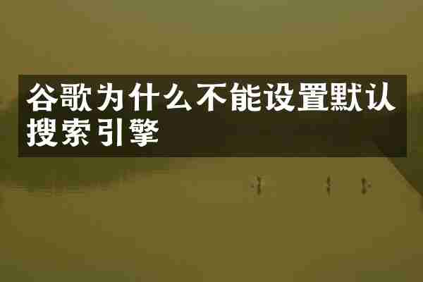 谷歌为什么不能设置默认搜索引擎