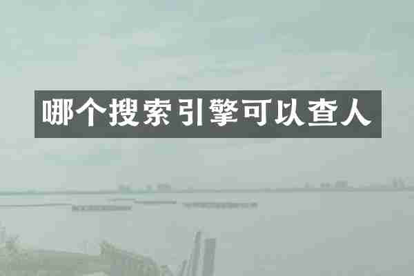 哪个搜索引擎可以查人