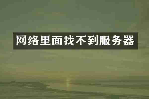 网络里面找不到服务器