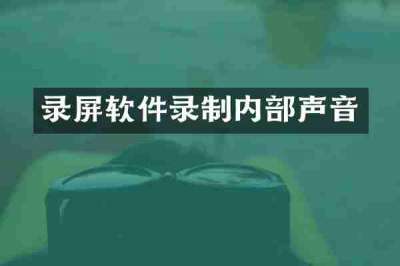 录屏软件录制内部声音