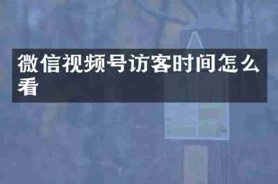 微信视频号访客时间怎么看