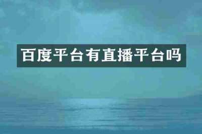 百度平台有直播平台吗