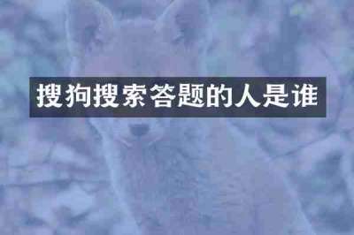 搜狗搜索答题的人是谁