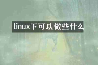 linux下可以做些什么