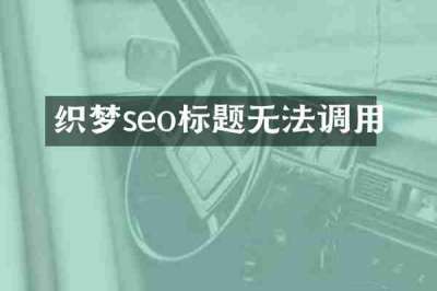织梦seo标题无法调用