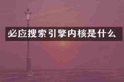 必应搜索引擎内核是什么