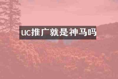 uc推广就是神马吗
