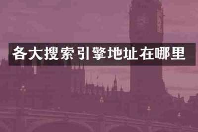 各大搜索引擎地址在哪里