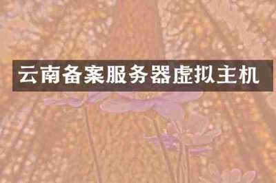 云南备案服务器虚拟主机