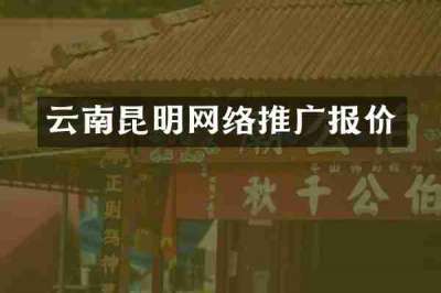 云南昆明网络推广报价