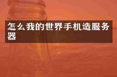 怎么我的世界手机造服务器