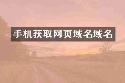 手机获取网页域名域名