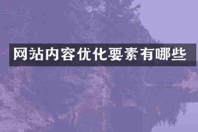 网站内容优化要素有哪些