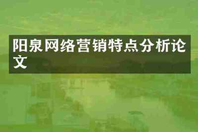 阳泉网络营销特点分析论文