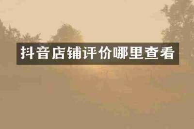 抖音店铺评价哪里查看