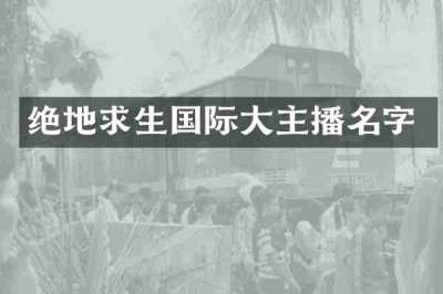 绝地求生国际大主播名字