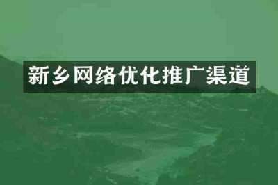 新乡网络优化推广渠道