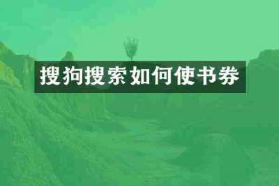 搜狗搜索如何使书券