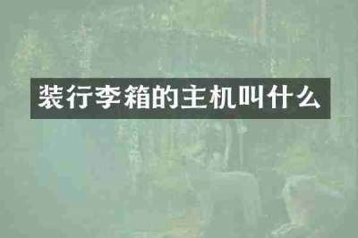 装行李箱的主机叫什么