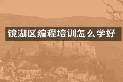 镜湖区编程培训怎么学好