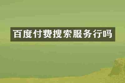 百度付费搜索服务行吗
