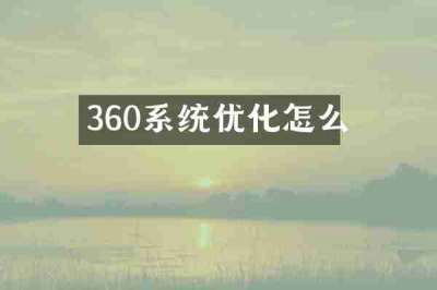 360系统优化怎么