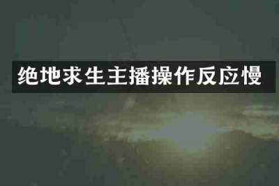 绝地求生主播操作反应慢