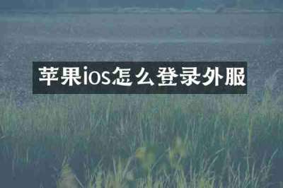 苹果ios怎么登录外服