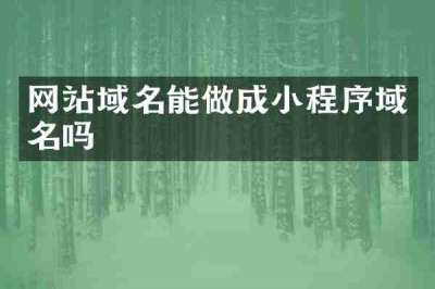网站域名能做成小程序域名吗