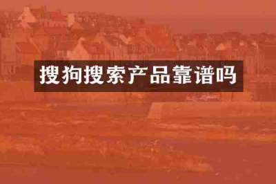 搜狗搜索产品靠谱吗