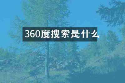 360度搜索是什么
