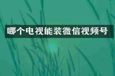 哪个电视能装微信视频号