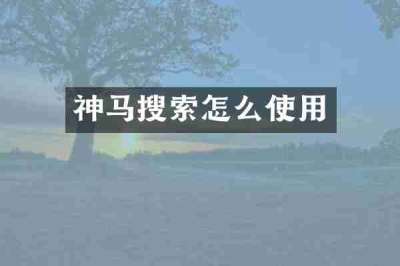 神马搜索怎么使用
