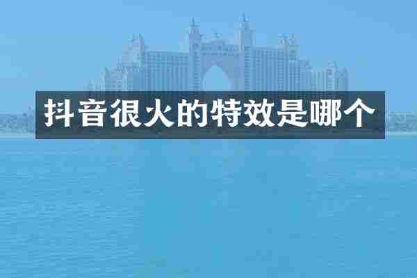 抖音很火的特效是哪个