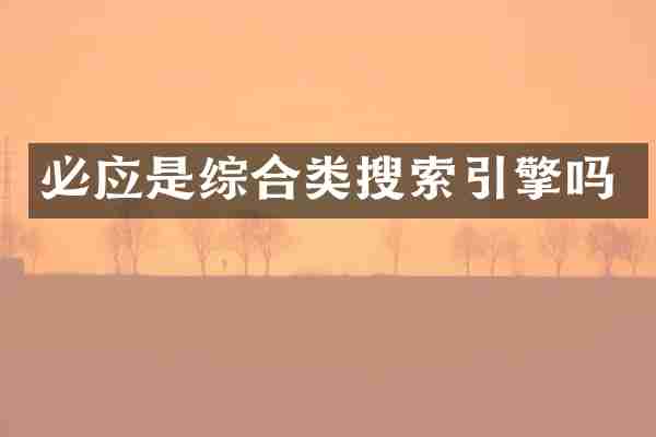 必应是综合类搜索引擎吗