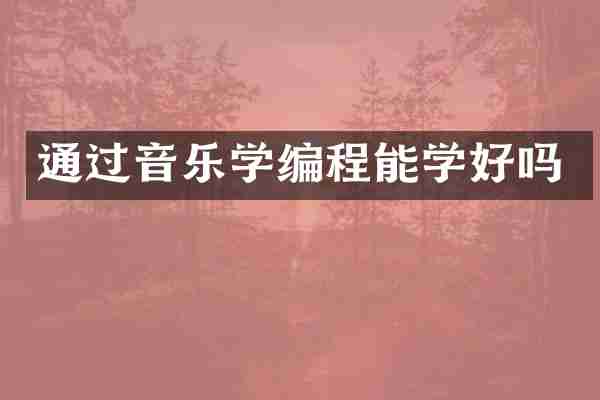 通过音乐学编程能学好吗