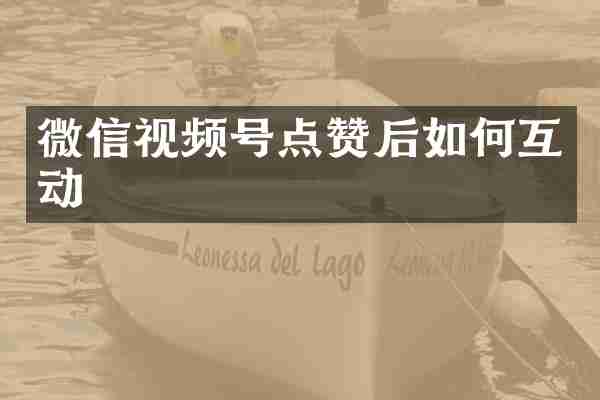 微信视频号点赞后如何互动