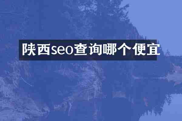 陕西seo查询哪个便宜