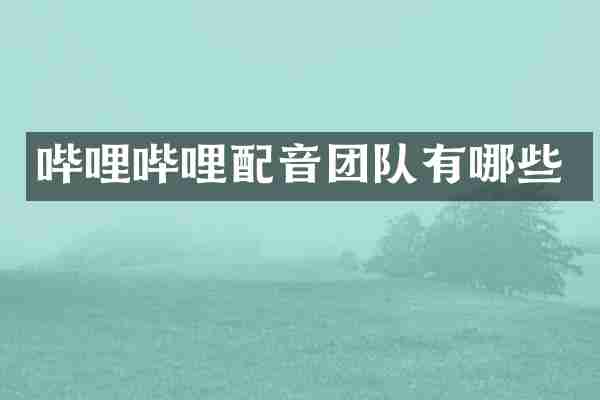 哔哩哔哩配音团队有哪些