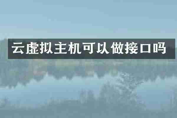 云虚拟主机可以做接口吗
