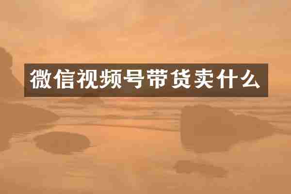微信视频号带货卖什么