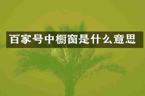 百家号中橱窗是什么意思