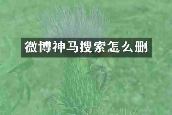 微博神马搜索怎么删