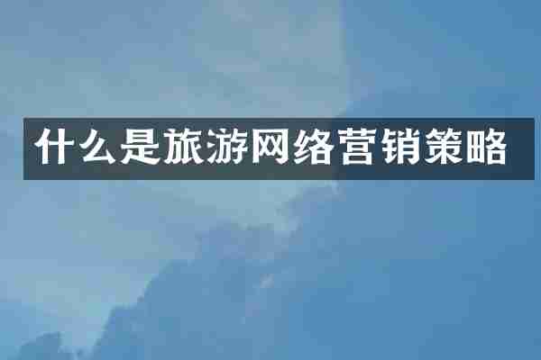 什么是旅游网络营销策略