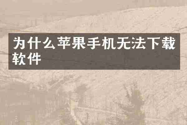 为什么苹果手机无法下载软件